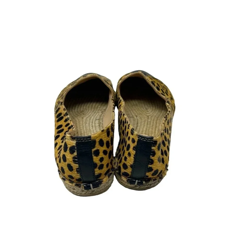 Loeffler‎ Randall Mara Cheetah Leopard Calf Hair Espadrille Flats Size 7.5